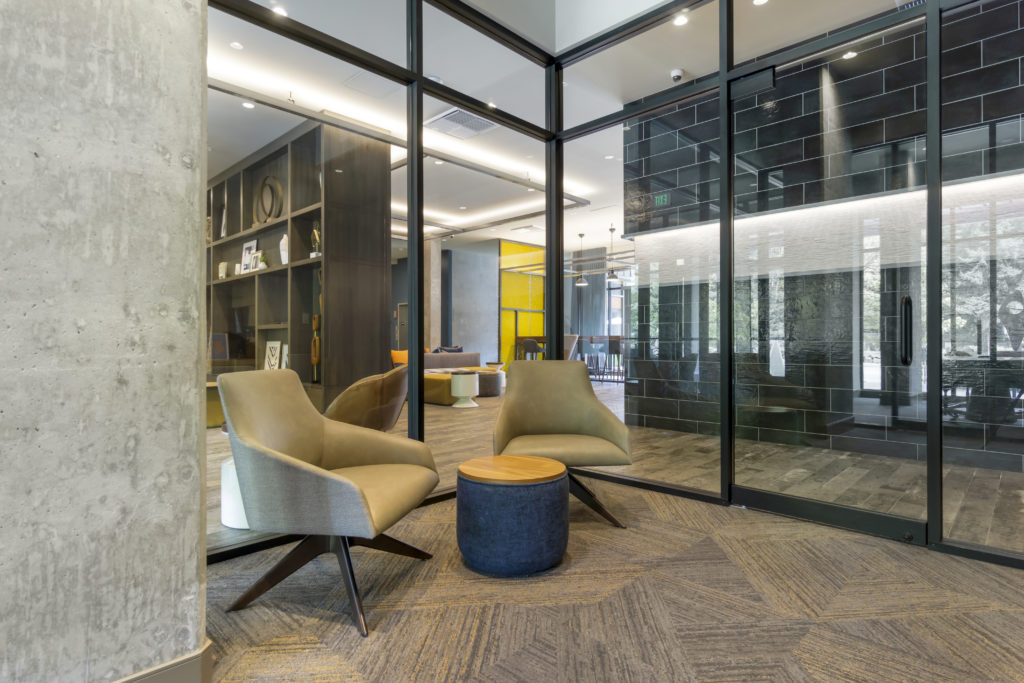 meeting room with glass doors
